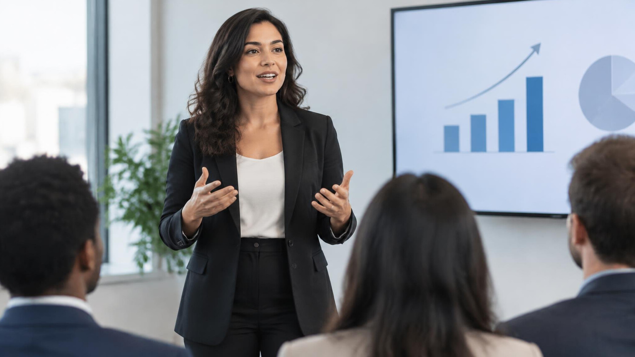 woman speaking confidently